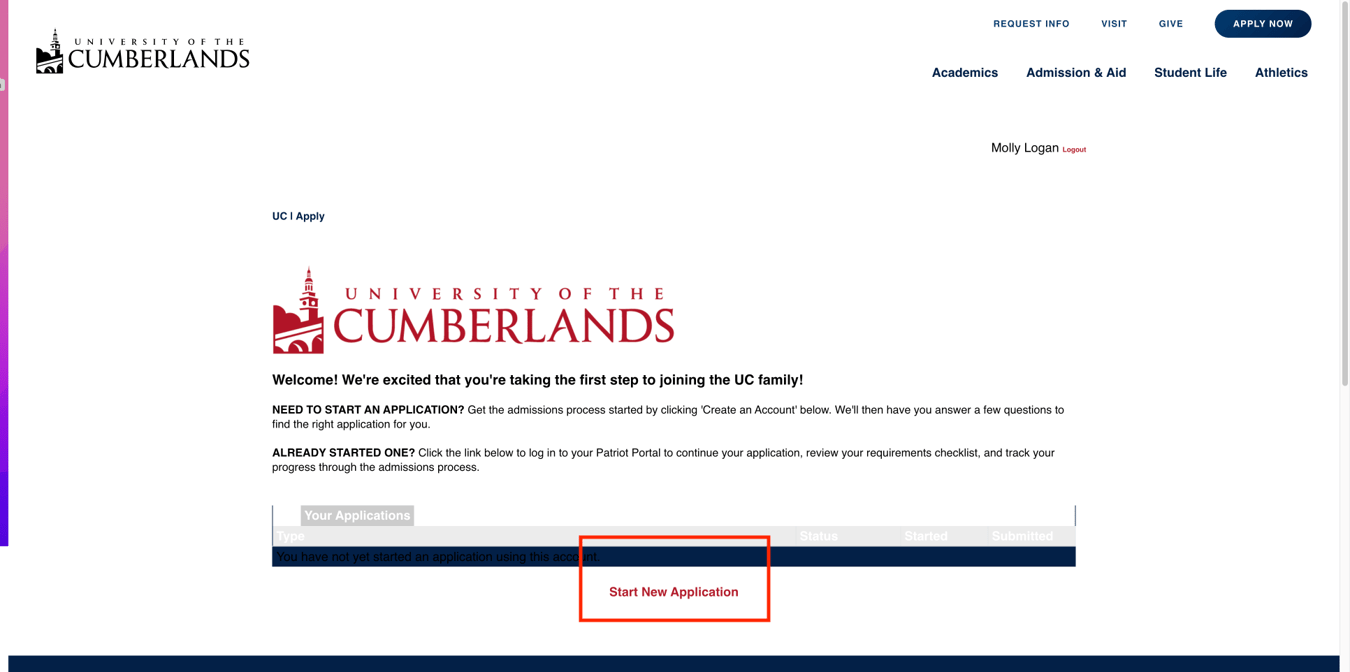 University of the Cumberlands Application Guide